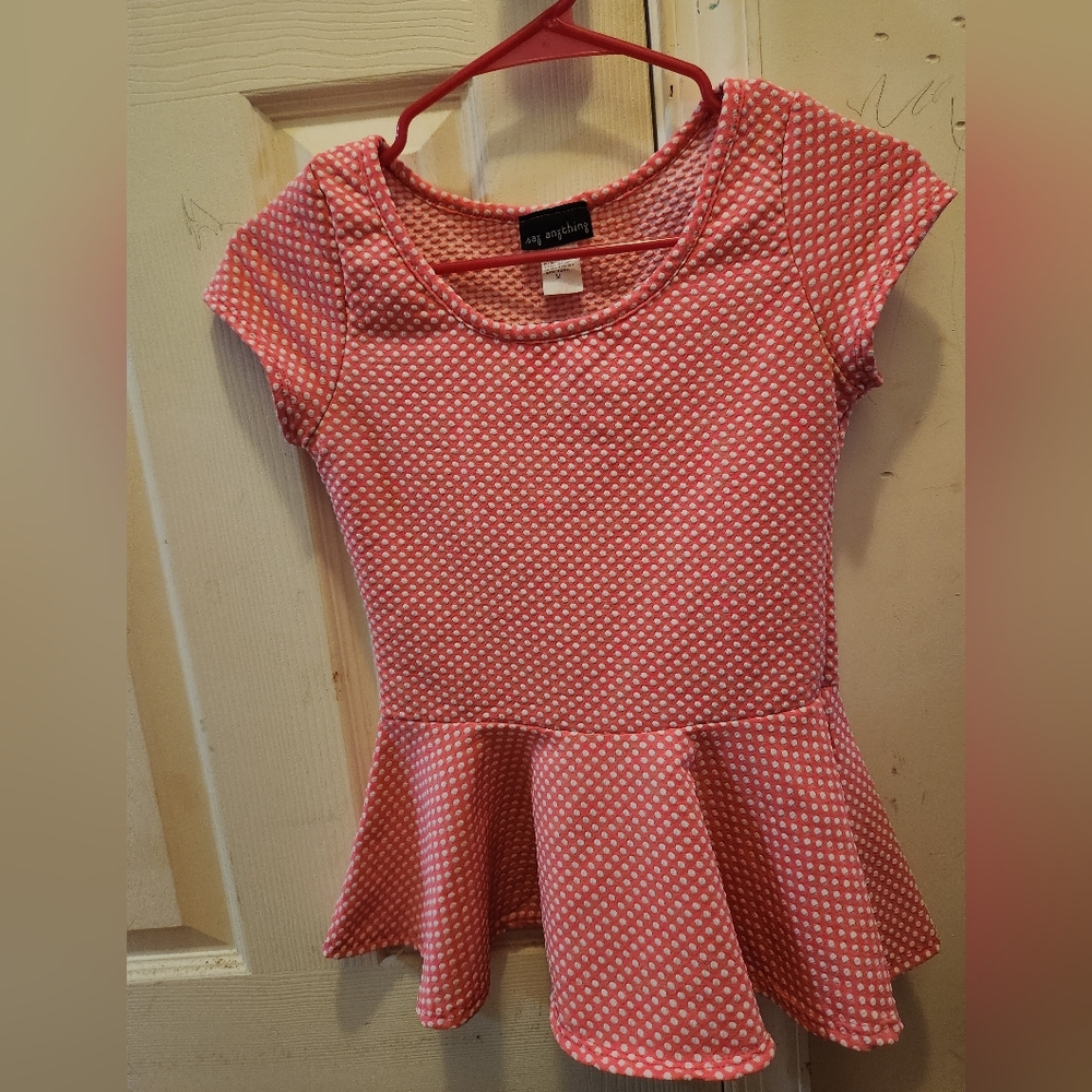 Pink polka-dot top